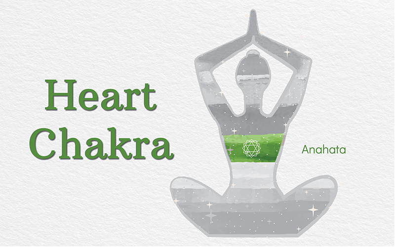 Artist’s rendering of the heart chakra symbol